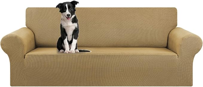Stretch Oversized Couch Covers for Sofa Slipcover, Tan | 1-Piece Washable Sofa by KEKUOU