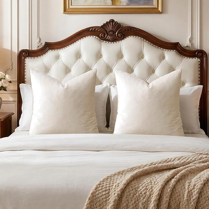 GIGIZAZA Velvet Pillow Covers 26x26 Decorative Pillows Pack of 2 Ivory | Beige by GIGIZAZAFocusingonhomedecoration
