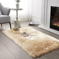 SERISSA 2x4 Fluffy Beige Faux Sheepskin Fur Area Rug by SERISSAHomeDecorCollection