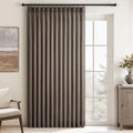 Topfinel 96 Inches Long Pinch Pleated Semi Sheer Curtains, Dark Flax Blended by Topfinel
