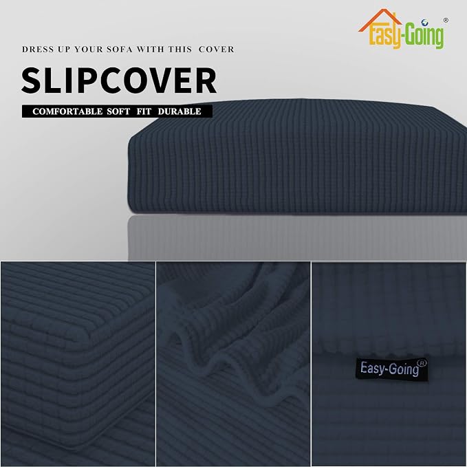Easy-Going Stretch 1 Piece Loveseat Couch Cushion Cover - Image 3