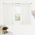Ivory White Linen Curtains 48 Inch Length by LAMIT
