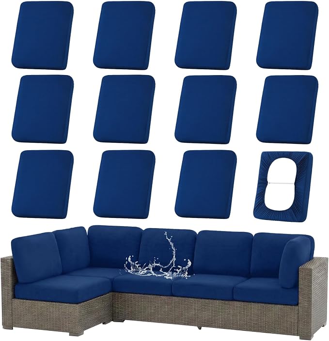 Waterproof Outdoor Cushion Covers, Stretch Patio Slipcovers | UV Resistant by hyha