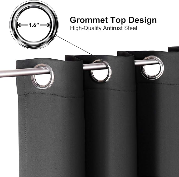 ChrisDowa Blackout Curtains for Bedroom and Living Room 72 Inches Long | 2 - Image 2