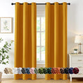 MIULEE Blackout Curtains for Bedroom 2 Panel 40x72 Inch Long Mustard Yellow | by MIULEE