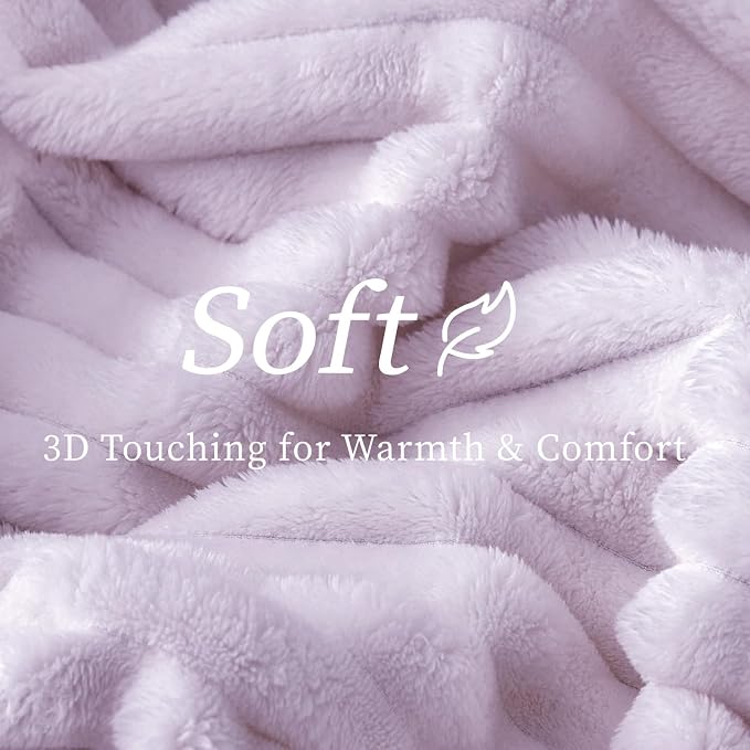 BEDELITE Ribbed Twin Blanket for Couch & Bed, Lavender Fog, Warm Yet Lightweight - Image 6