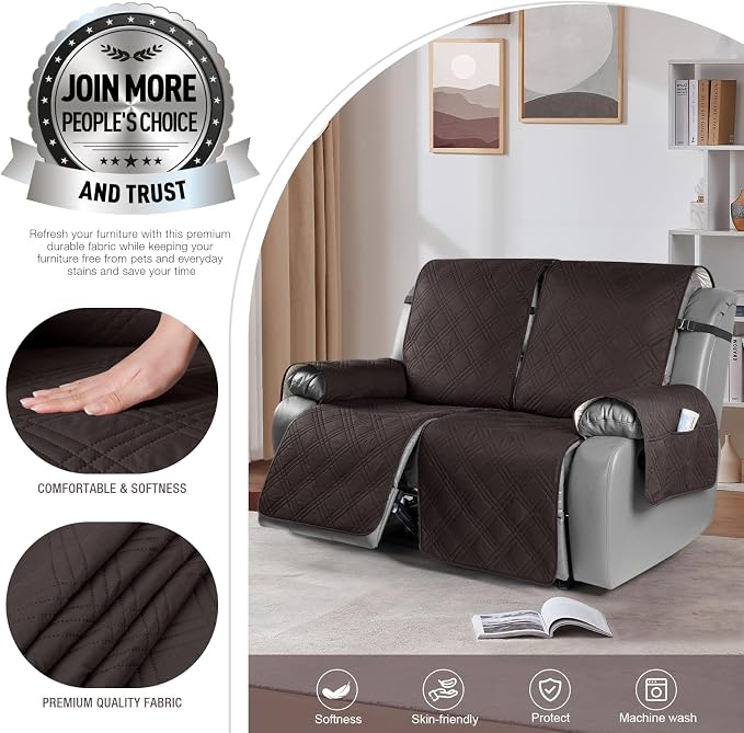 TAOCOCO 100% Waterproof Oversized Loveseat Recliner Cover, Non Slip Split Couch - Image 2