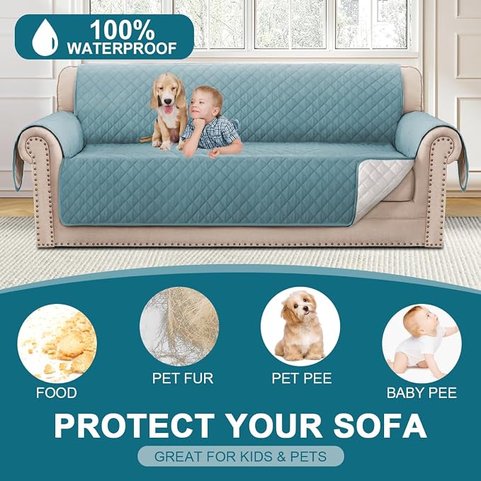 Turquoize 100% Waterproof Sofa Covers Couch Cover Sofa Cover - Image 2