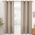 YoungsTex Dark Oatmeal Linen Semi Sheer Curtains 72 Inch Length by YoungsTex