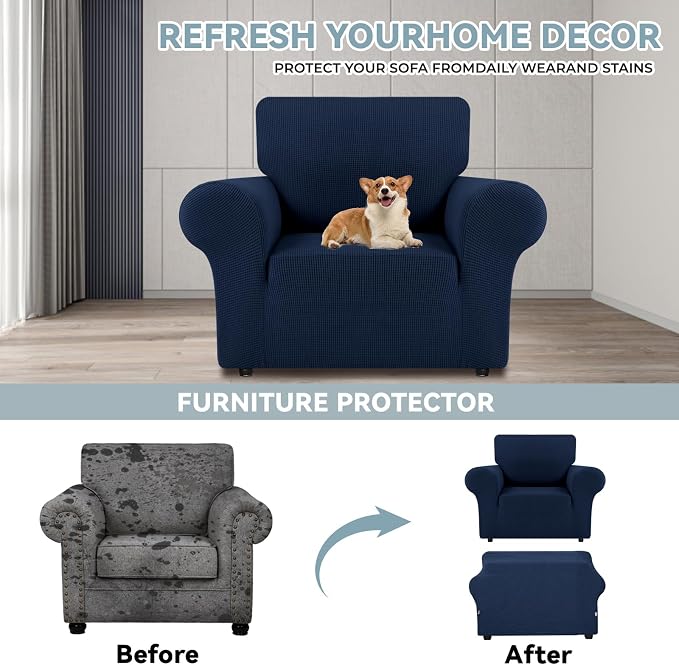 LURKA Stretch Chair Sofa Slipcovers 1 Piece Couch Covers - Image 3