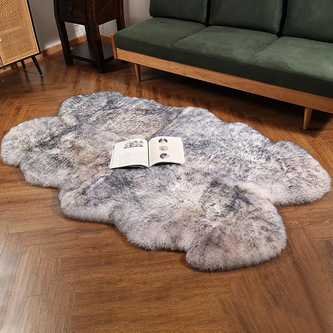 IRIWOOL Premium Genuine Fur Sheepskin Rug Real Australia Sheepskin Natural - Image 2