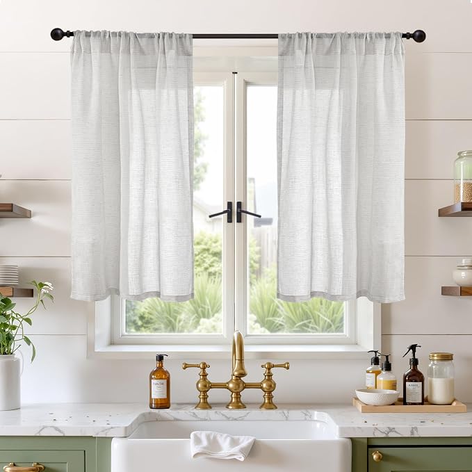 BGment Small Linen Curtains 40 Inch Length by BGment