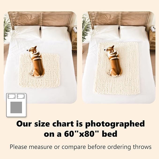 L'AGRATY Chunky Knit Throw Blanket - Image 5