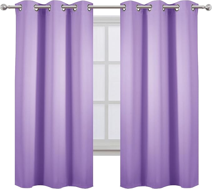 Lavender Blackout Curtains 42 x 63 Inch Length/Set of 2 Curtain Panels/Thermal - Image 2