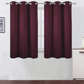 Burgundy Blackout Curtains 38 x 54 Inch Length/Set of 2 Curtain Panels/Thermal by Lemomo