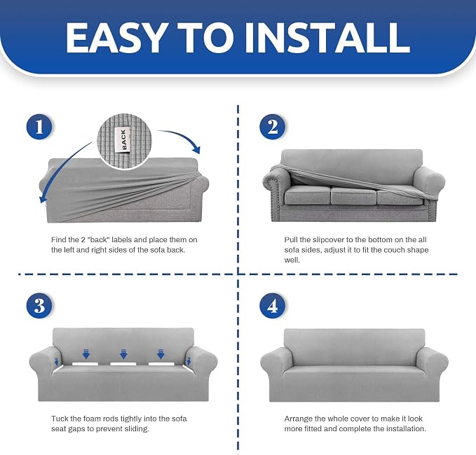 Stretch Chair Sofa Slipcover, Single Couch Cover, Pet Friendly Furniture - Image 4