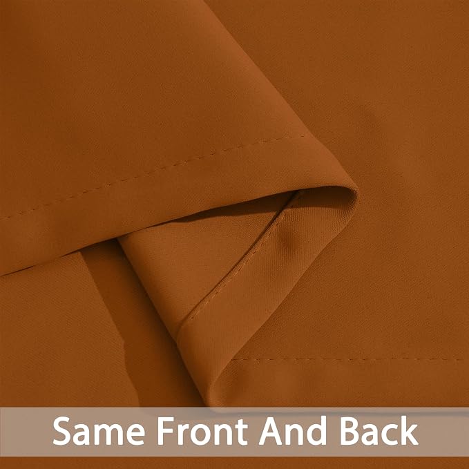 Yakamok Burnt Orange Room Darkening Window Curtains 52x36 Inch - Image 6