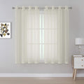 KEQIAOSUOCAI Ivory Sheer Curtains - Grommet Light Filtering Window Treatment Voile Curtain Panels for Living Room (54 Wide 72 Long Per Panel,2 Panels)