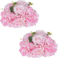 NUPTIO Flower Balls Flowers for Centerpieces: 2 Pcs 11.8 inch Diam Pink Artificial Rose Fake Flower Ball Arrangement Bouquet Wedding Centerpieces for Tables Wedding Centerpiece Decorations