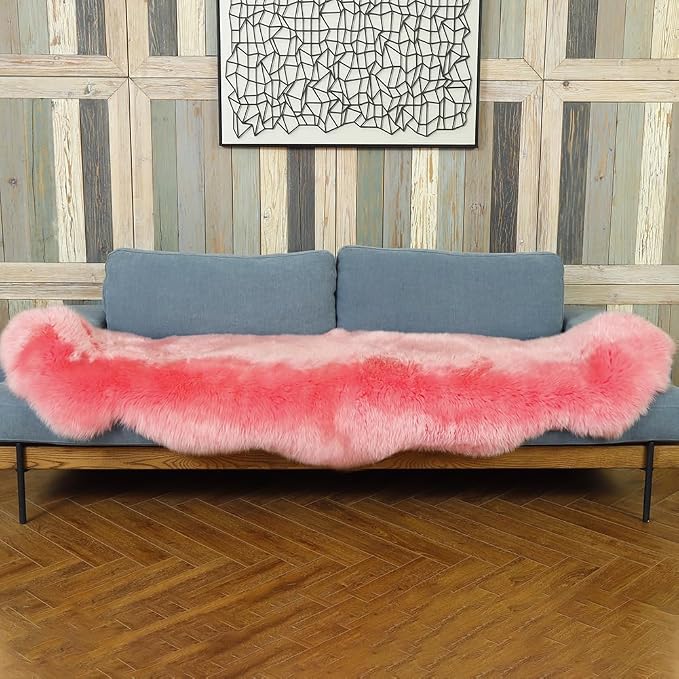 IRIWOOL Premium Genuine Fur Sheepskin Rug Real Australia Sheepskin Natural - Image 5