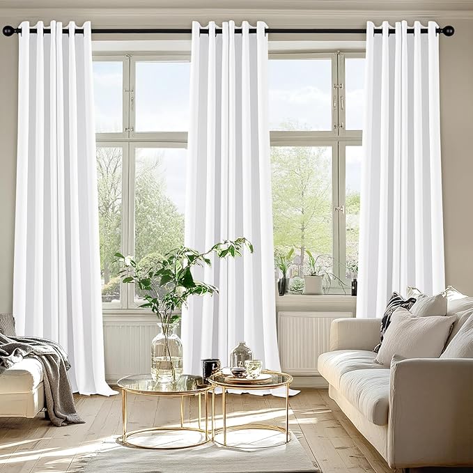 MIULEE Blackout Curtains for Bedroom 2 Panels 40 x 96 Inch Long Pure White | - Image 6