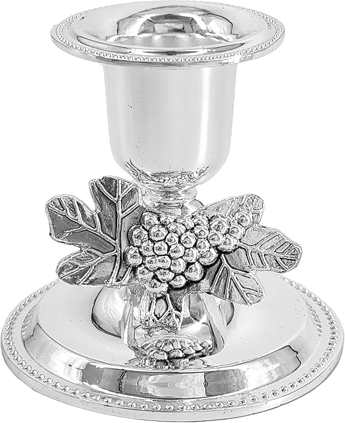 The Dreidel Company Shabbat Candlesticks Candle Holders Silver Plated, 2 Candlesticks Set (4 Sets)
