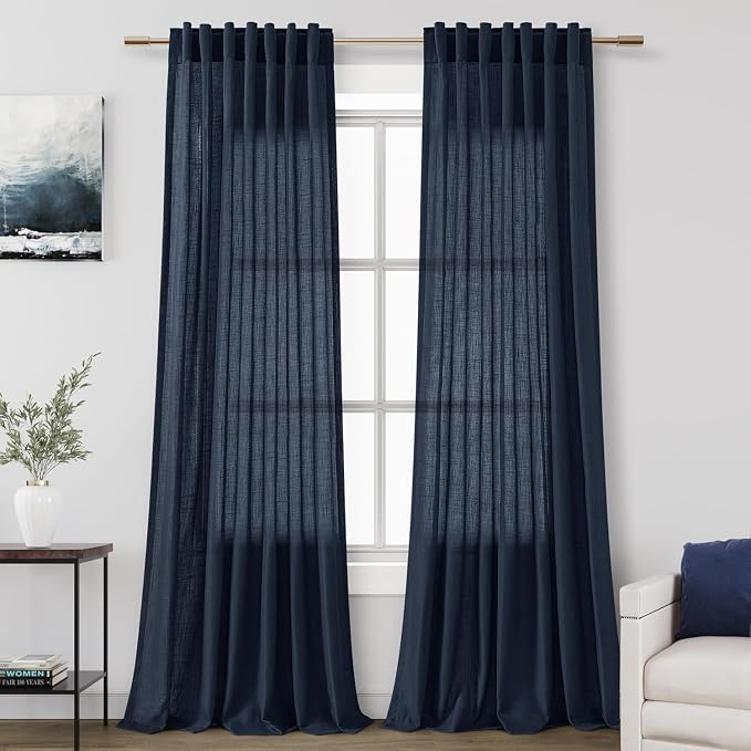 Navy Blue Curtains 80 Inches Length by Nanspring