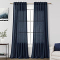Navy Blue Curtains 80 Inches Length by Nanspring