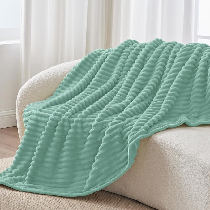 BEDELITE Ribbed Fleece Throw Blanket - Image 8