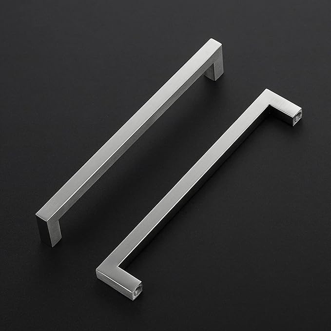 Ravinte 25 Pack Stainless Steel 8 Inch Cabinet Pulls Brushed Nickel Kitchen Cabinet Handles Square Kitchen Hardware for Cabinet Come with Screwdriver