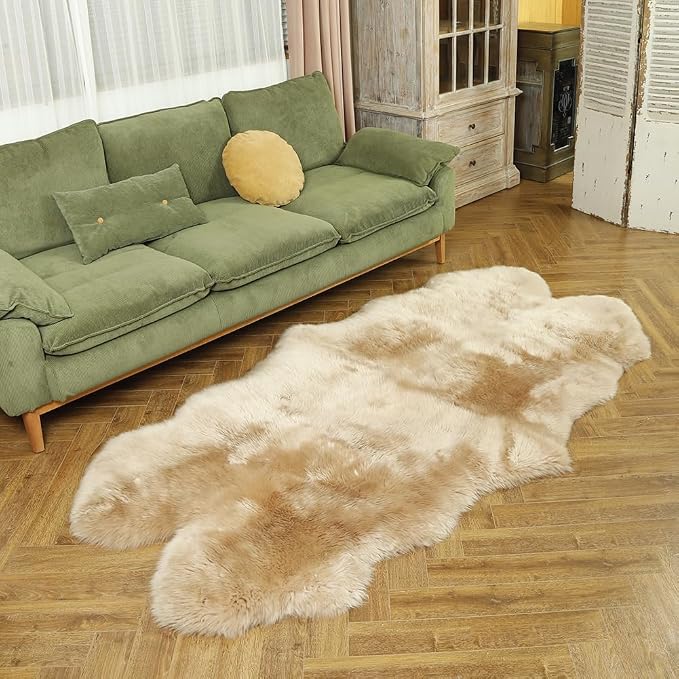 LLB Genuine Sheepskin Area Rug Wool Rug Fur Carpet Fluffy Shaggy Fur Rug - Image 6