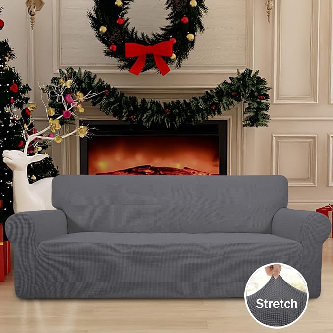 Easy-Going Stretch Oversized Sofa Couch Slipcover Washable Gray | 1-Piece Extra - Image 2