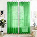 SpaceDresser Check Sheer Curtains 90 Inches 2 Panels Set, Rod Pocket Plaid by SpaceDresser