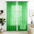 SpaceDresser Check Sheer Curtains 54 Inches 2 Panels Set, Rod Pocket Plaid by SpaceDresser