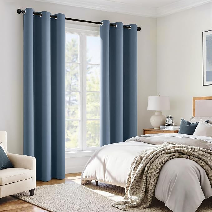 MIULEE Stone Blue Blackout Curtains - Image 6