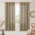 Taupe Sheer Linen Curtains 78 Inches Long by LAMIT
