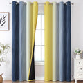 Navy Blue and Yellow Ombre Blackout Curtains by ESTELARTEXTILER