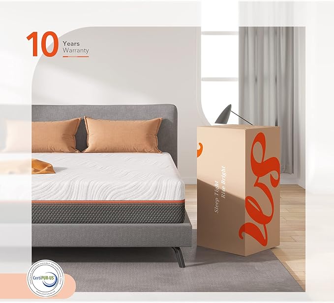 Sweetnight 12” Hybrid Mattress with Gel Memory Foam & Pocket Innerspring , Bed Mattress with Moisture Wicking Adaptive Cover, Medium Firm, White & Grey, Queen Size