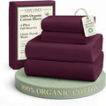 LANE LINEN 100% Organic Cotton Eco Friendly Full Size Bed Sheets, Mercerized Fully Elasticized Cotton Sheets Full, Percale Weave Soft & Comfy Comes in Variety of Colors- Windsor Wine