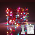 String Lights,LED Copper Wire Lights, Each Set 33ft/10M 100LEDs and 8 Remote Control.AA Battery Powered,Decor Rope Lights for Holiday,Wedding, Parties.（Multicolour）