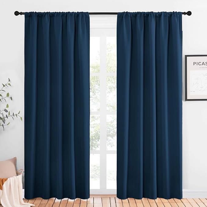 NICETOWN Window Curtains Blackout Drapes, Moroccan Blue, 1 Pair, 52 by 84-Inch by NICETOWN