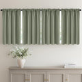 MIULEE 4-Panel 36 Inch Blackout Kitchen Tier Curtains Over Sink Sage Green | by MIULEE