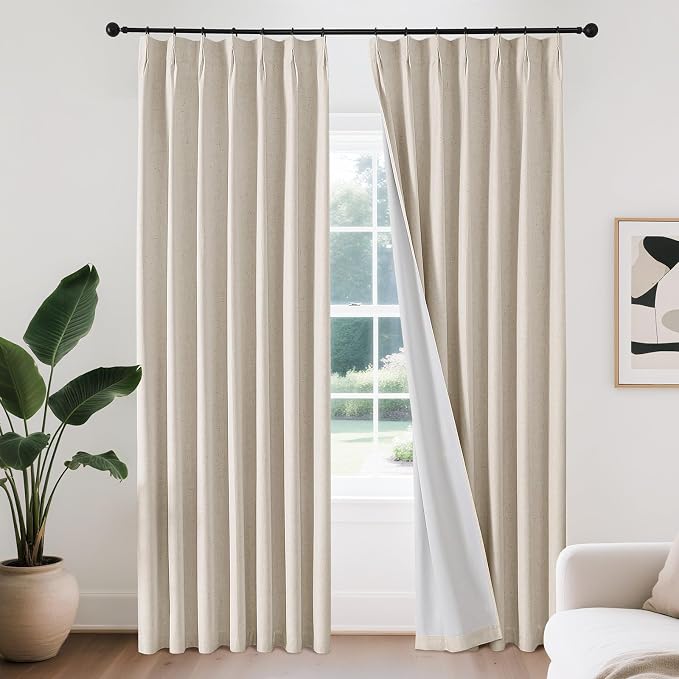 Joydeco Pinch Pleated Linen Curtains by JOYDECO