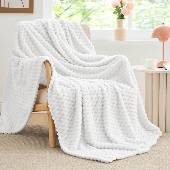 BEDELITE White Throw Blanket for Couch, Soft Cozy Gifts for Women, 50 * 60 | 3D - Image 8