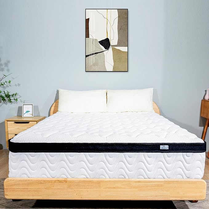 Full Size Mattress | 12 Inch Hybrid Mattresses Full in a Box | Medium Firm Memory Foam and Individual Pocket Springs | Fiberglass Free Bed Matress | Breathable | CertiPUR-US