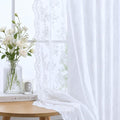 YJ YANJUN Vintage Lace Curtains 72 Inches Long Brilliant White 2 Panels | by YJYANJUN