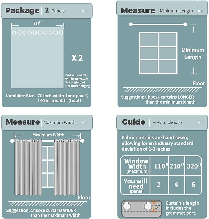 BGment Room Darkening Curtains 63 Inches Long - Grommet Thermal Insulated Drapes Window Treatment Curtains for Bedroom, 2 Panels, 70 x 63 Inch, Greyish White