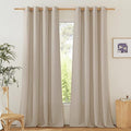 NICETOWN Privacy Light Filtering Linen Curtains & Drapes, Grommet Privacy Added by NICETOWN