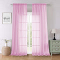 Light Pink Sheer Curtains for Living Room 96 Inches Long 2 Pcs, Airy Solid by Lecloud