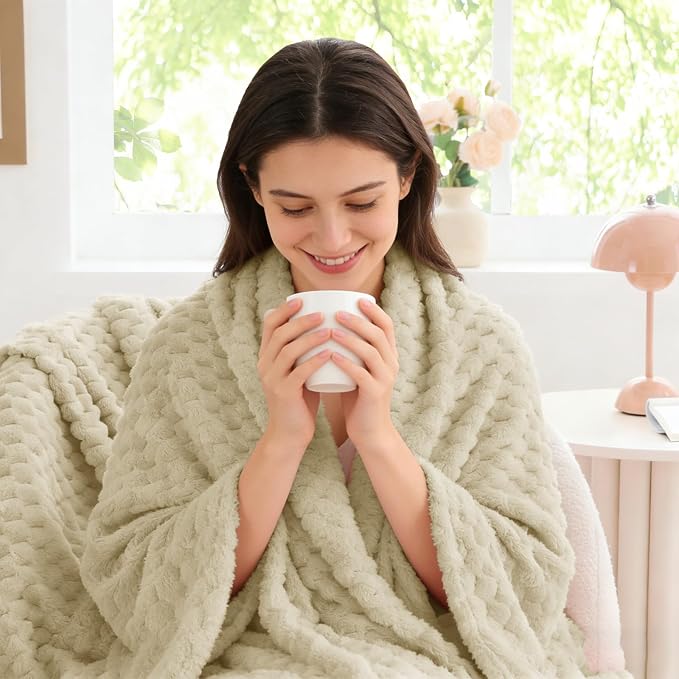 BEDELITE Almond Twin Blanket for Couch, Soft Cozy Gifts for Women, 60 * 80 | 3D - Image 4